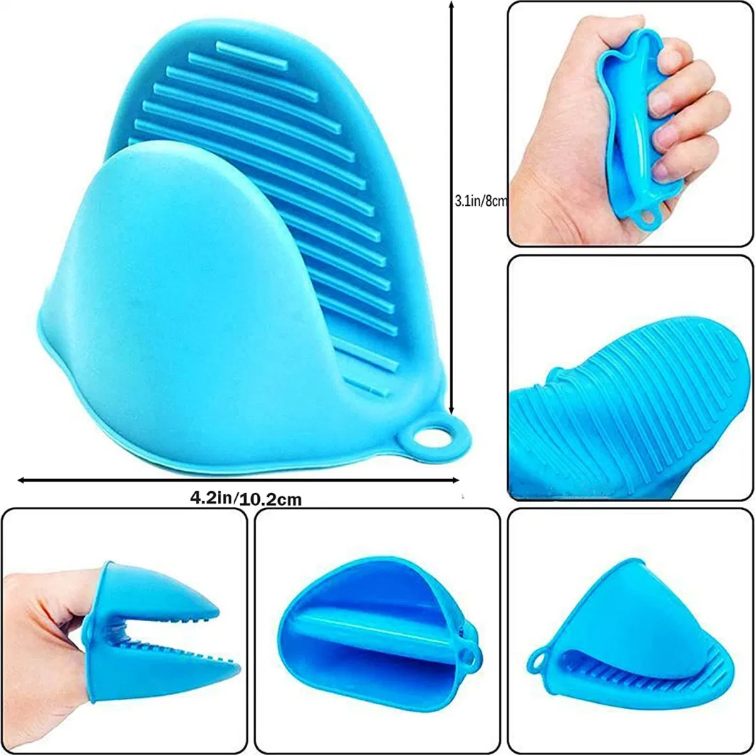 Mini Silicone Oven Mitts, BBQ Gloves, Oven Gloves Heat Insulation Cooking Pinch Mitts Potholder for Outdoor and Kitchen Cooking & Baking