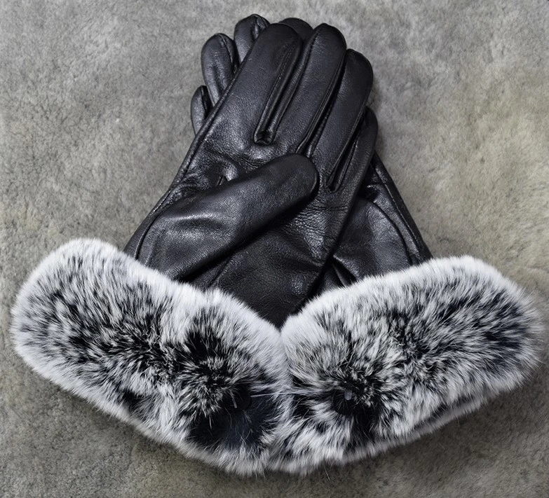 Wholesale Soft Touch Casual Mittens with Real Rex Rabbit Hair