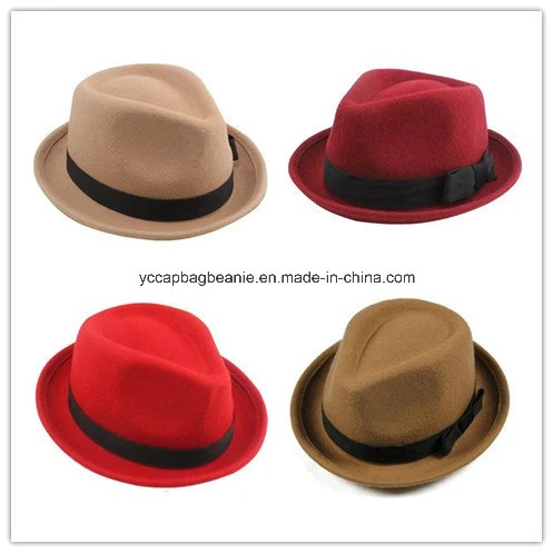 100%Wool Fedora Hat, Wool Felt Hat