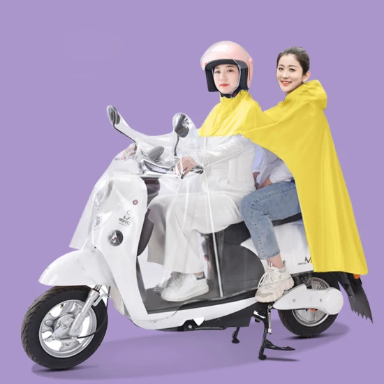 Outdoor personalizável PU/PVC/Oxford Homens Mulheres Dupla Pessoa Scooter Capa de Chuva Poncho Capa de Chuva Capa de Chuva para Motociclistas de Bicicleta Elétrica