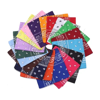 Presente promocional lenço personalizado multifuncional pescoço quadrado atacado caju flor cabeça de algodão bandana