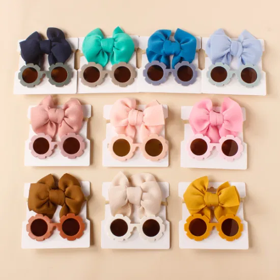 Ins Baby Bow Headband Óculos Dois