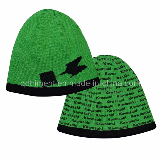 Atacado acrílico inverno jacquard malha gorro earflap com POM
